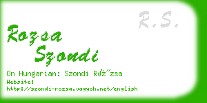 rozsa szondi business card